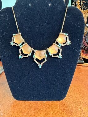 Alexis Gold-Tone Necklace with Turquoise Accents